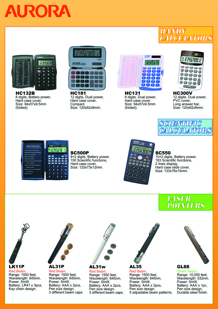 2015 Calculators Handy&LaserPointers